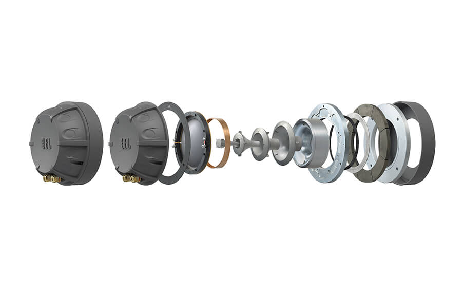 Project Everest DD67000 4-inch (100 mm) compressiedriver met zuiver beryllium diafragma, gekoppeld aan een gepatenteerde Bi-Radiale hoorn. - Image