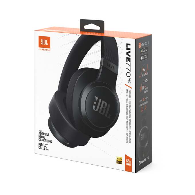 JBL LIVE 770 NC 黒 JBL Live 770NC | Draadloze over-ear koptelefoon met True Adaptive