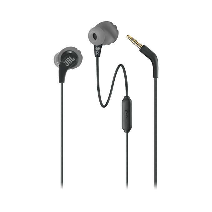 JBL Endurance RUN - Black - Sweatproof Wired Sport In-Ear Headphones - Detailshot 1 image number null