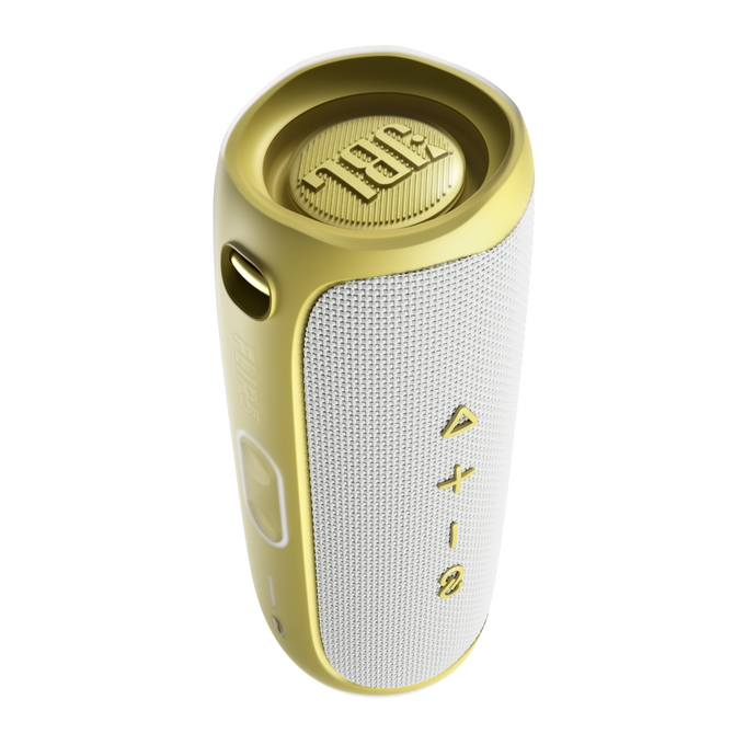 JBL Flip 5 Tomorrowland Edition - Gold/White - Portable Waterproof Speaker - Back image number null