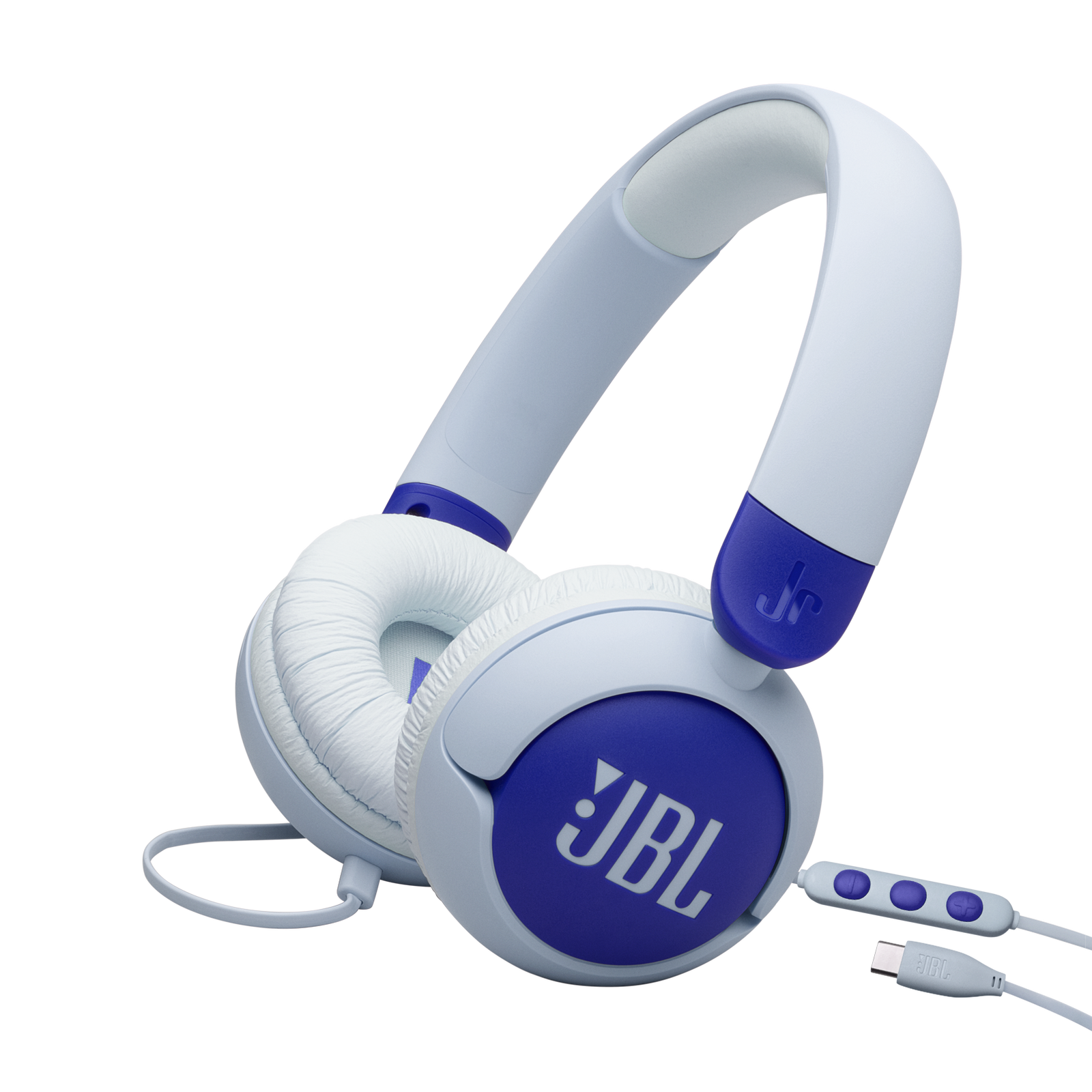 JBL Junior 320C – On-Ear Kinderkoptelefoon - Bedrade USB-C Koptelefoon - Maximaal 85 dB – Kindveilig Volume – Blauw