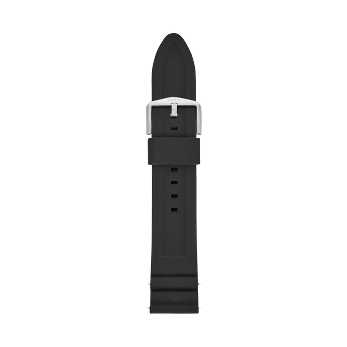 Fossil Display Smartwatch Strap S221304 - Black - 22mm Black Silicone Watch Strap, S221304. - Front image number null
