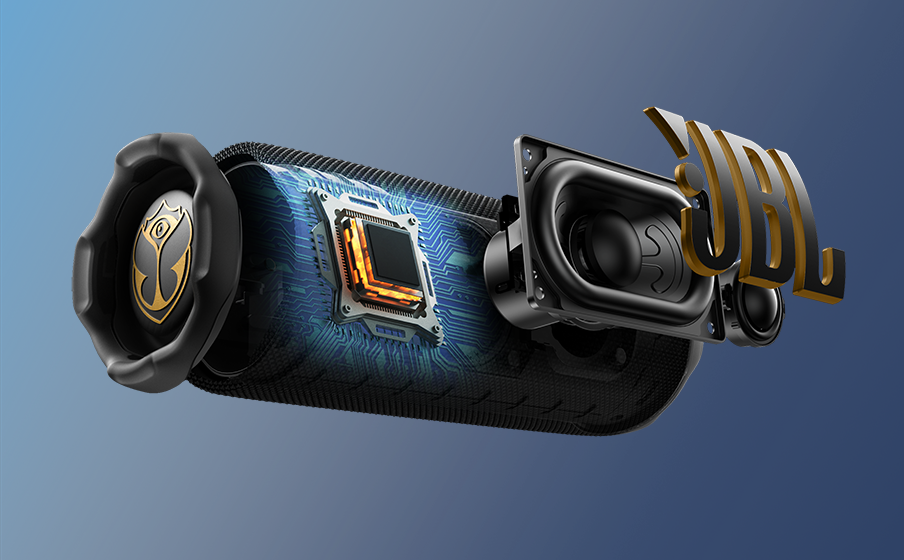 JBL Flip 7 Tomorrowland | Draagbare water- en valbestendige