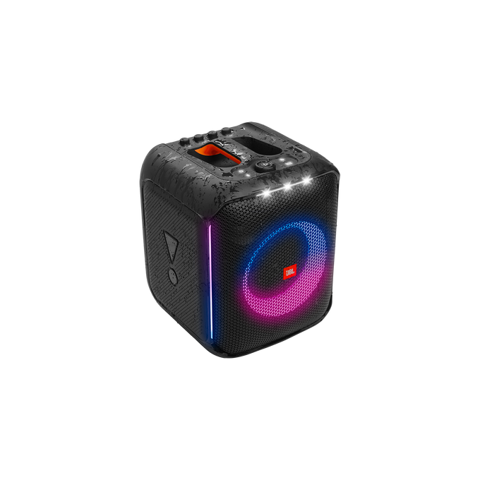 JBL PartyBox Encore - Black - Portable party speaker with 100W powerful sound, built-in dynamic light show, included digital wireless mics, and splash proof design. - Detailshot 3 image number null