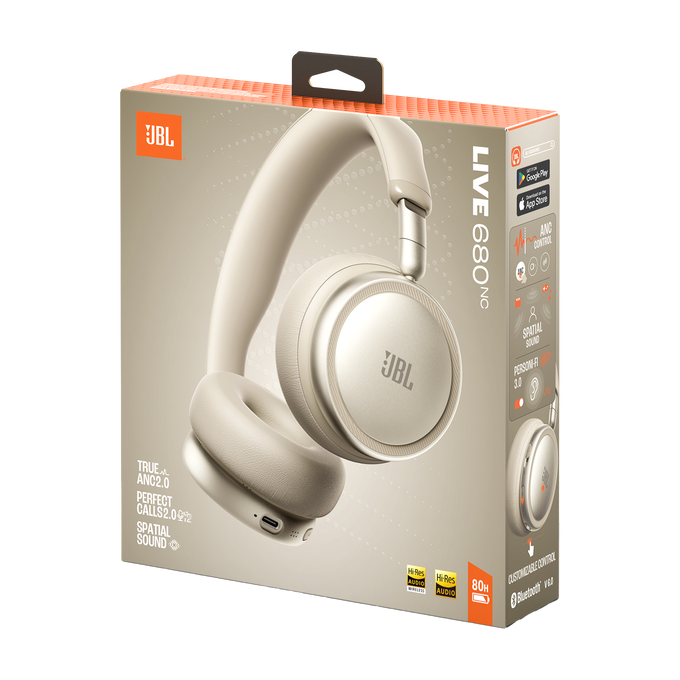 JBL LIVE 680 NCシャンパンゴールド JBL Live 680NC | Draadloze on-ear koptelefoon met noise-cancelling