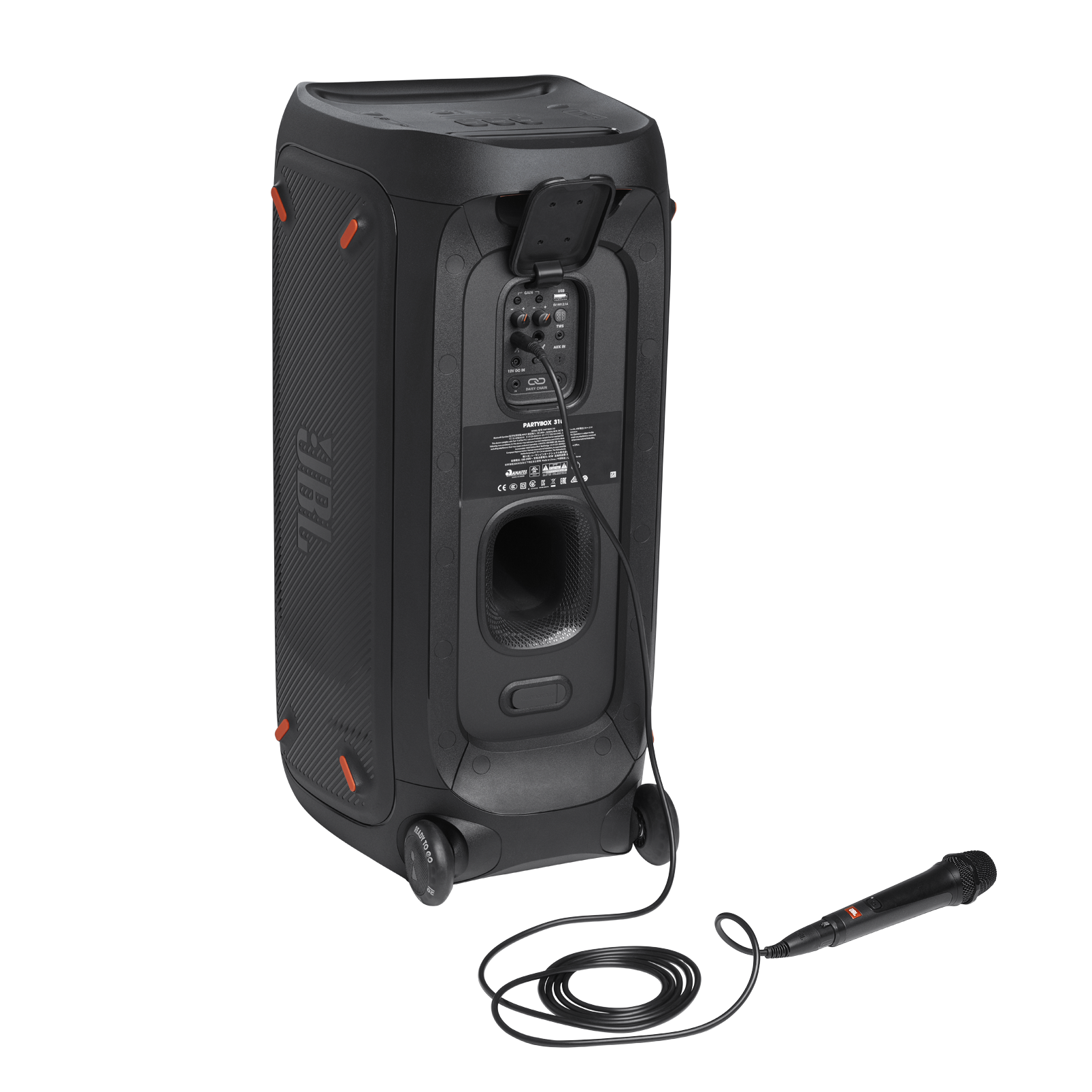 JBL Partybox 310 + Mic Draagbare partyluidspreker met 240 W krachtig